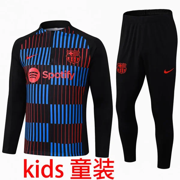2025 Barcelona Red Blue Kids Sweater Tracksuit