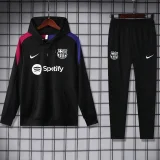 2025 Barcelona Black Hoodie Jacket Tracksuit