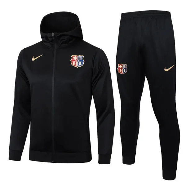 2024/25 Barcelona Black Hoodie Zipper Jacket Tracksuit