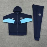 2025 Chelsea Sapphire Blue Hoodie Zipper Jacket Tracksuit
