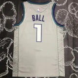 Hornets BALL #1 Grey NBA Jerseys