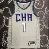 Hornets BALL #1 Grey NBA Jerseys