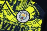 2025 Man City Fluorescent Green Kids Sweater Tracksuit