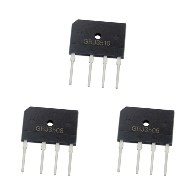 GBJ3510 GBJ3508 GBJ3506 Bridge Rectifier GBJ35M/35K/35J Bridge Stack 35A 1000V/800V/600V GBJ Flat Bridge Cutable Foot