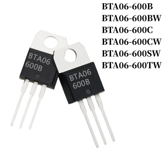 BTA06-600B BTA06-600BW BTA06-600C BTA06-600CW BTA06-600SW BTA06-600TW Thyristor TO-220 6A/600V DIP Triac Large Chip