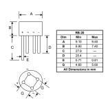2W10 Bridge Rectifier 2A/1000V Bridge Stack DIP-4 WOL 2W10M Round Bridge