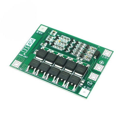 3-String 11.1V 12.6V 18650 Lithium Battery Protection Board with Balanced Startable Drill 40A Current