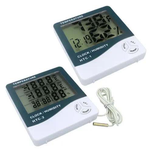 Digital Display Temperature and Humidity Meter High Precision HTC-1 Indoor and Outdoor HTC-2 Ribbon Probe