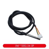 DS18B20 Temperature Sensor Digital Heat Probe Sensor Stainless Steel Waterproof Temperature Probe 1/2/3/5M 2.54mm-3P