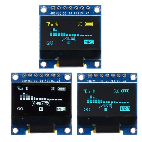 0.96 inch 7-Pin OLED Display Screen OLED Module Compatible With SPI/IIC Blue/White/Yellow Blue Dual Colors