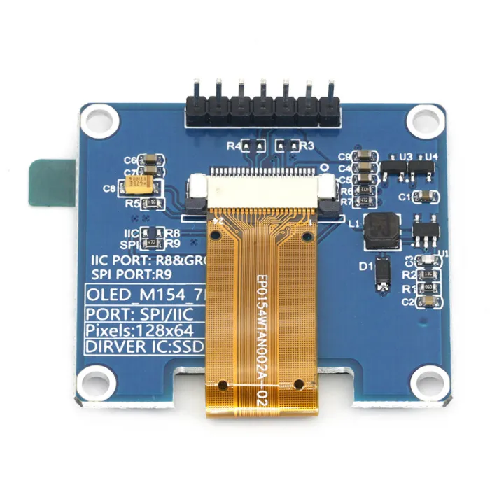 1.54-Inch OLED Display LCD Module 4-Pin/7-Pin 128*64 SPI/IIC Interface SSD1309 Driver White/Blue/Yellow