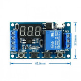 1-Way Relay Module Delayed Power-off Disconnection Trigger Delayed Cycle Timing Circuit Switch MICRO USB TYPE-C