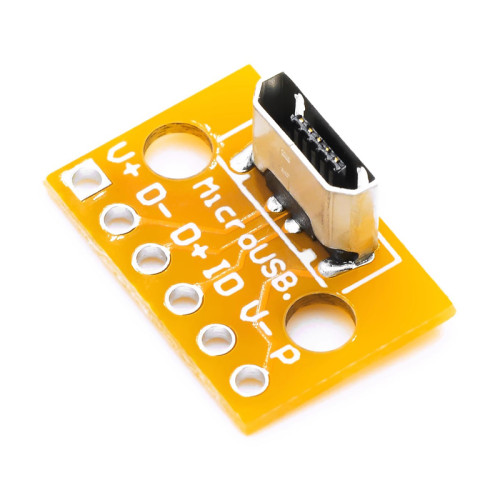 Vertical MiCroUSB Female Base PCB Welding Adapter Board Welding Socket 180 Degree Vertical Female Head Test Board