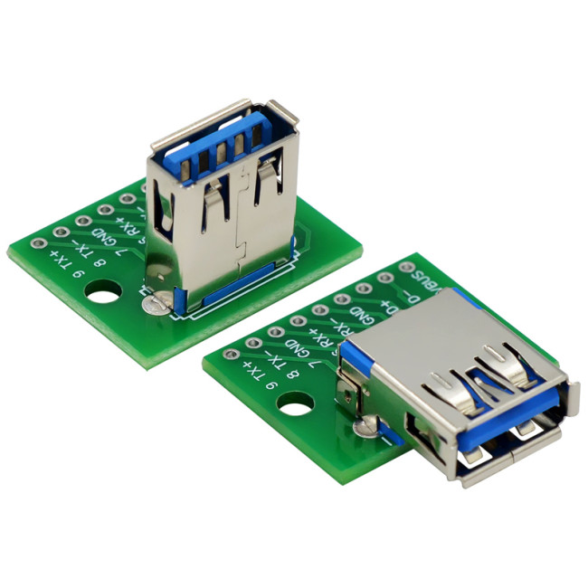 USB 3.0 Female Header to DIP Module Flat to Straight Plug Adapter Board Female Adapter Board 2.54