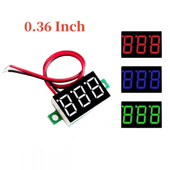 2-wire Voltmeter 0.36 Inch DC4.5V30V DC Voltmeter Head Motorcycle Voltmeter Cigital Display Meter