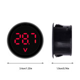 DC 4-100V Two Wire Circular DC Digital Voltmeter Head Display Reverse Connection Protection LED Digital Display Head Waterproofing