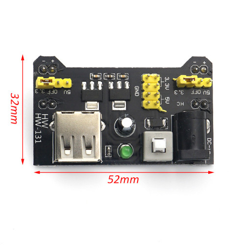 Breadboard Power Module MB-102 Power Board Dual 5V/3.3V Output DC Voltage Regulator Module