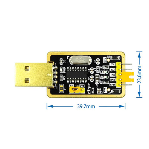 Local Gold CH340G RS232L USB To TTL Module To Serial Port Zhongjiu Upgrade Small Board TTL Brush Cable