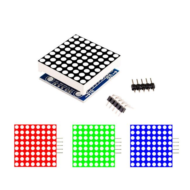MAX7219 Dot Matrix Module MCU Control Drive Module LED Display Module Suitable For Arduino Red/Green/Blue