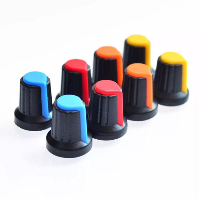 Potentiometer Knob Switch Cap (Peach Heart Button) Inner Diameter 6mm Outer Diameter 15mm Height 17mm