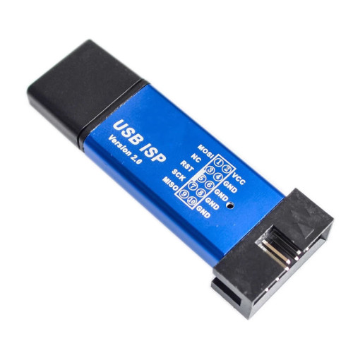 Drive Free USBASP USBISP+Aluminum Shell+Overcurrent Protection+red and Blue Lights+No 64K Limit