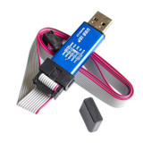 Drive Free USBASP USBISP+Aluminum Shell+Overcurrent Protection+red and Blue Lights+No 64K Limit