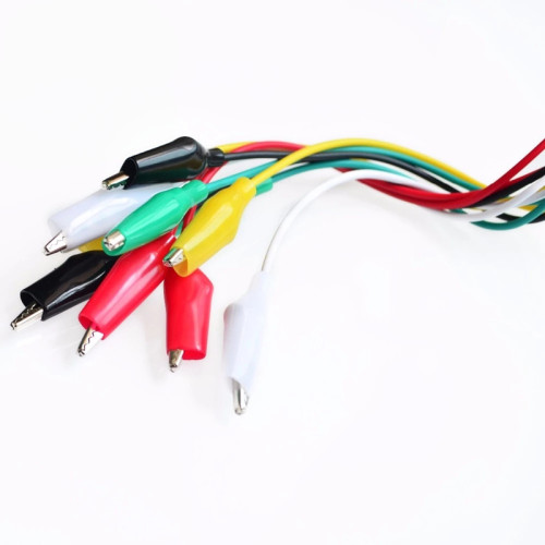Double Ended Crocodile Clip Testing Line Maintenance Link Line Total Length 46CM Bundle of 10 in 5 Colors