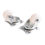 1-inch White PP Trolley Universal Wheel Base Plate 4mm Hole Slide Rail Cabinet Foot Furniture Foot Rail Wheel