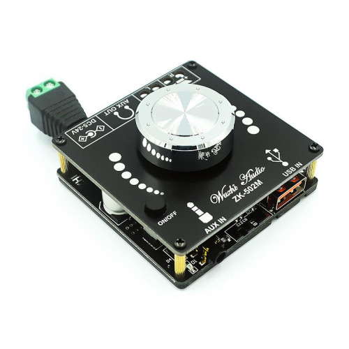 ZK-502M Audio MINI 2.0 Stereo Bluetooth Digital Amplifier Module with Multiple Inputs 50W*2