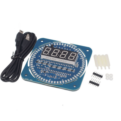 DIY Creative Electronic Clock Rotating LED Display DS1302 Clock Temperature Display Alarm