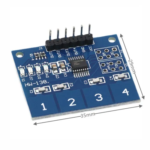 TTP224 4-Way Capacitive Touch Switch Digital Touch Sensor Electronic Module For Arduino