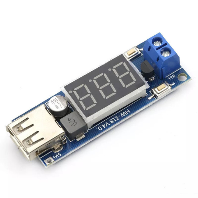 DC-DC Step-Down Power Supply Module 6.5V 12V-40V to 5V Car Voltmeter USB Mobile Phone Charging