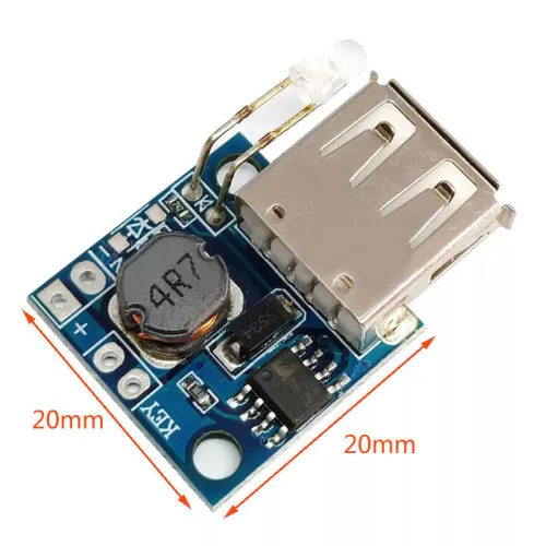 Ultra-Small Power Bank With Power Indicator 3A High Efficiency Step-up Board DC-DC Booster Module