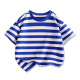 New Summer Cotton Short Sleeves Blue White #Q01