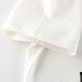 2023 New Summer Cotton Short Sleeves White #R01