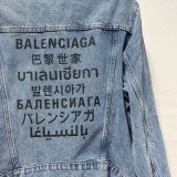 定番 バレンシアガ バックロゴのデニムジャケット コピー bas34831