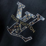 最安値挑戦 ルイヴィトン パーカー コピー☆クルーネック スウェットシャツ ブラック vun03140