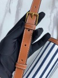 21SS 新作セリーヌ ショルダーバッグ 偽物 ミディアム トリオンフ バッグ ストライプ 191242DKU07AT