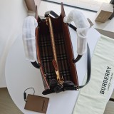 定番バーバリー ハンドバッグ コピー レザー＆ヴィンテージ チェック タイトル Bas34694