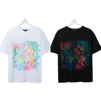 最安値挑戦☆​ルイヴィトン Tシャツ 偽物 ウォーターカラーモノグラム☆ロゴ vuy52487