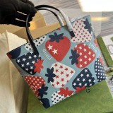 大人気！グッチ ストロベリー 偽物 スター トートバッグ gux14154