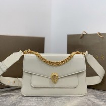 送料込【ブルガリ】新色! SERPENTI FOREVER 白 ナッパ ハンドバッグ Buy87368