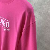 入手困難バレンシアガ 偽物 クルーネックロゴ Tシャツ ピンク bat85563