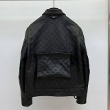 稀少 ルイヴィトン スタッズレザーボンバージャケット 偽物 vuq36533