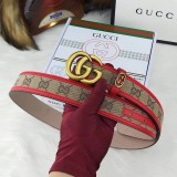 一目惚れ♪ グッチ キャンバスGG柄ベルト コピーダークブラウン レディース 35mm gup63005