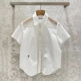 即日対応☆ディオール 偽物 ショート ボタンブラウス コットンポプリン 半袖 deo70402