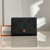 追跡付ルイヴィトン 折りたたみ財布 カード 名刺入れ 偽物 黒 M58456