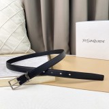希少サンローラン 偽物 スクエアバックル付き モノグラム細ベルト 2.0cm Sau52110