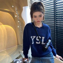 ☆超人気☆サンローラン トレーナー 偽物 YSL スウェットシャツ ブルー Sab58325