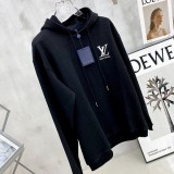 欲しい♡超限定♪☆​ルイヴィトン パーカー 偽物☆カシミヤ フード 黒 デイリー使い♪ vul71586